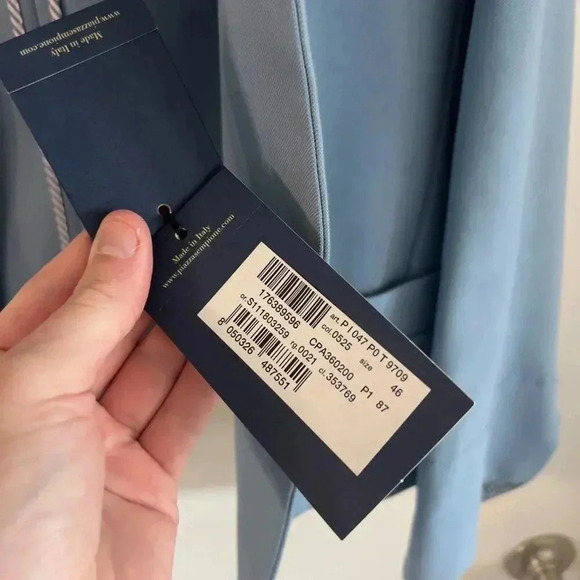 956 NWT Piazza Sempione Blue Suit Jacket Size 46 - Picture 5 of 6